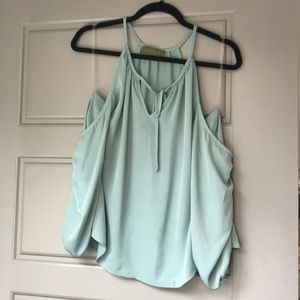 Sea foam green off the shoulder top